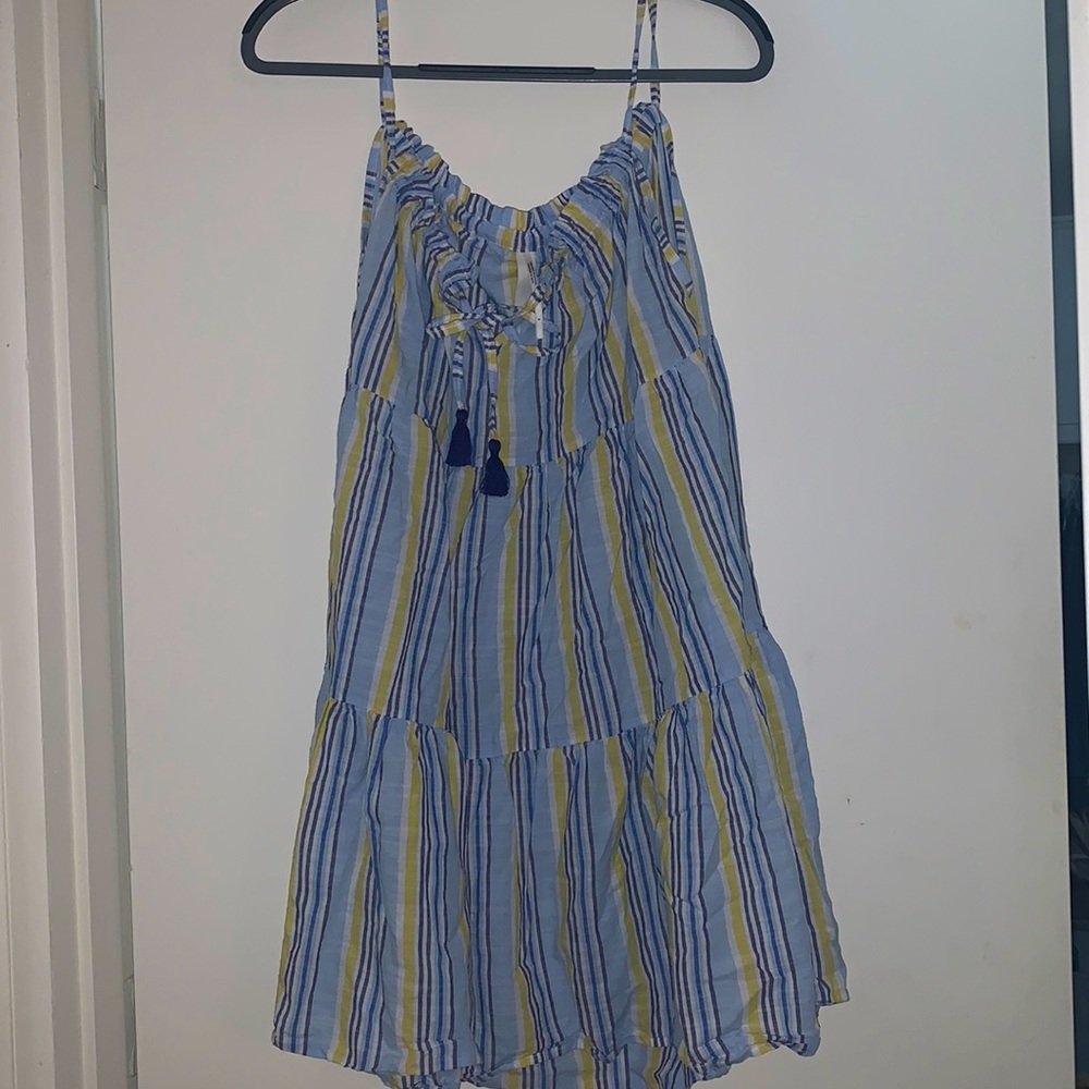 Anthropologie Linen tassel dress size: s